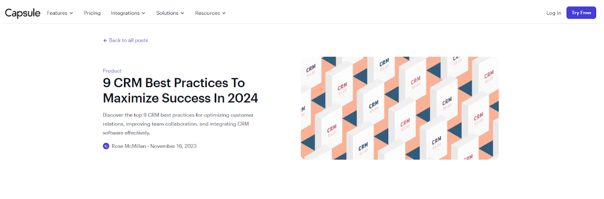 Capsule CRM best practice