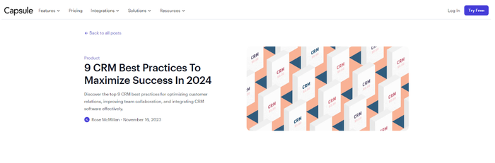 Capsule CRM best practice