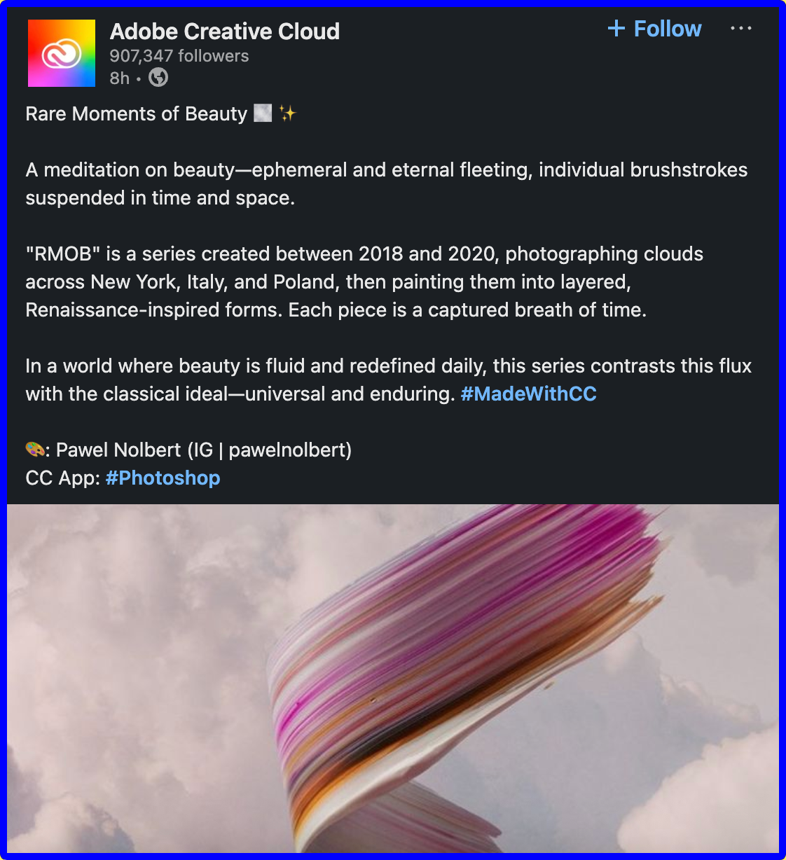 Adobe Creative Cloud's post.