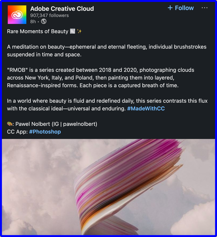 Adobe Creative Cloud's post.