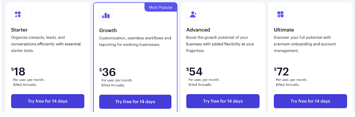 Screenshot of Capsules 4 paid plans