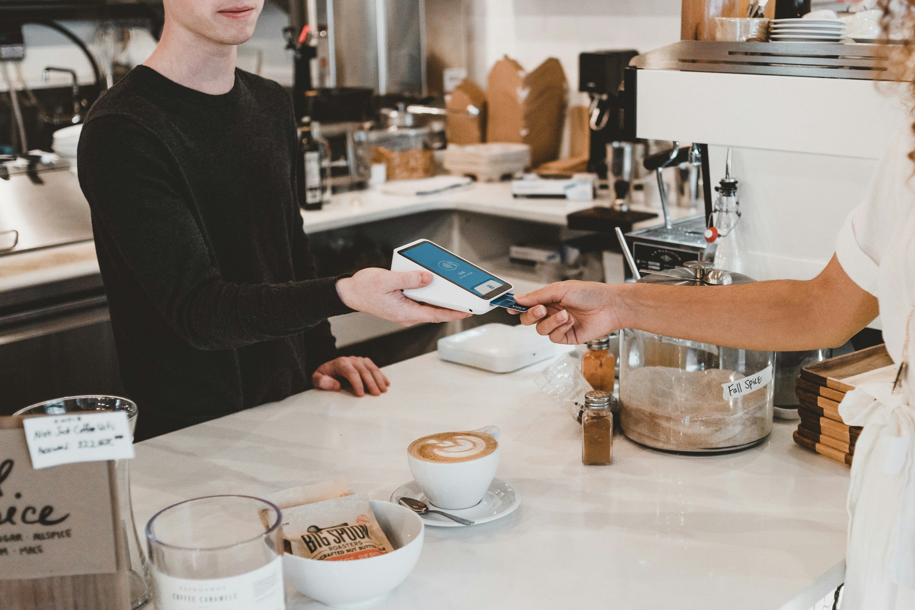A customer making a card payment