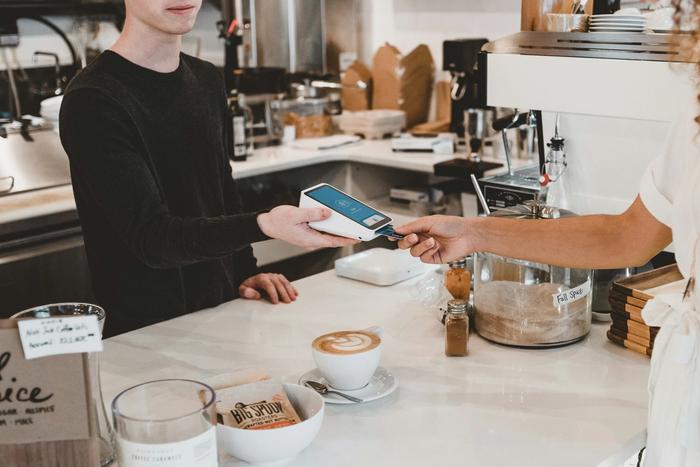 A customer making a card payment