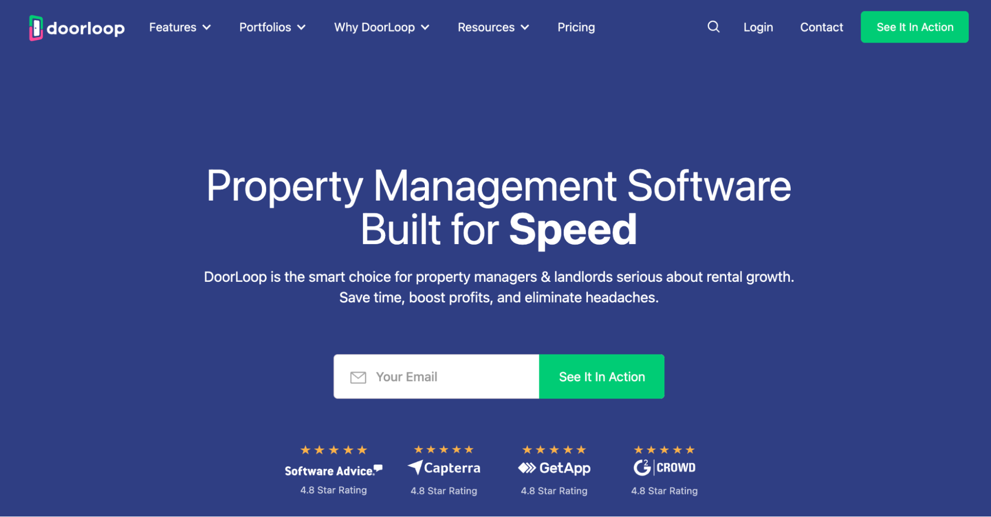 Doorloop's homepage.