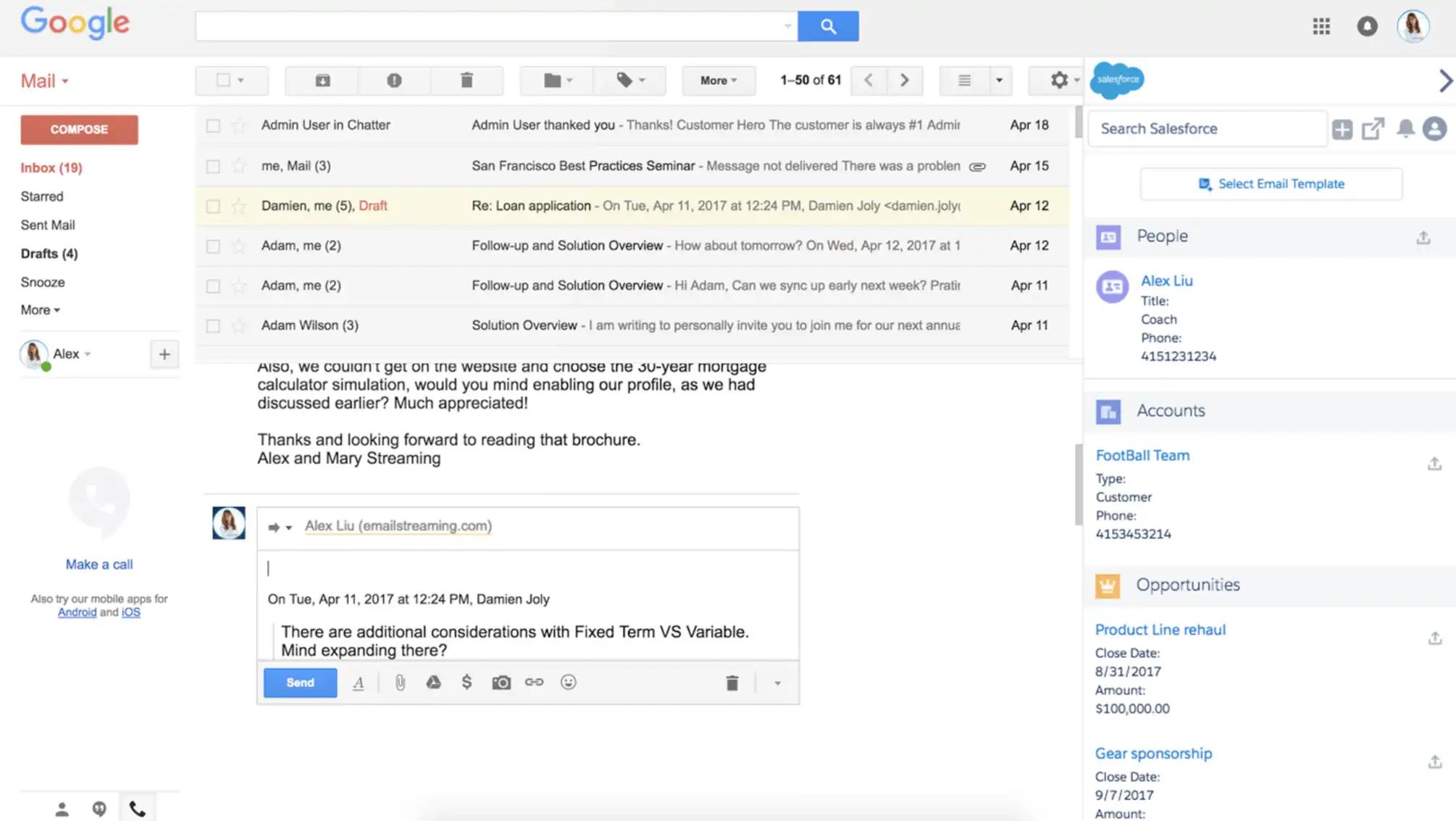 Gmail CRM integration Salesforce