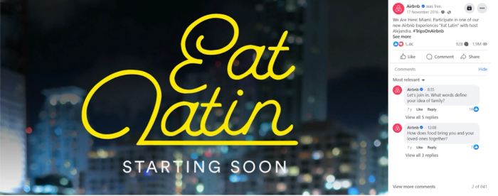 airbnb social media
