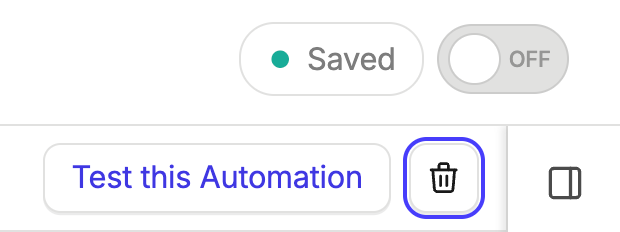 button to delete workflow automation