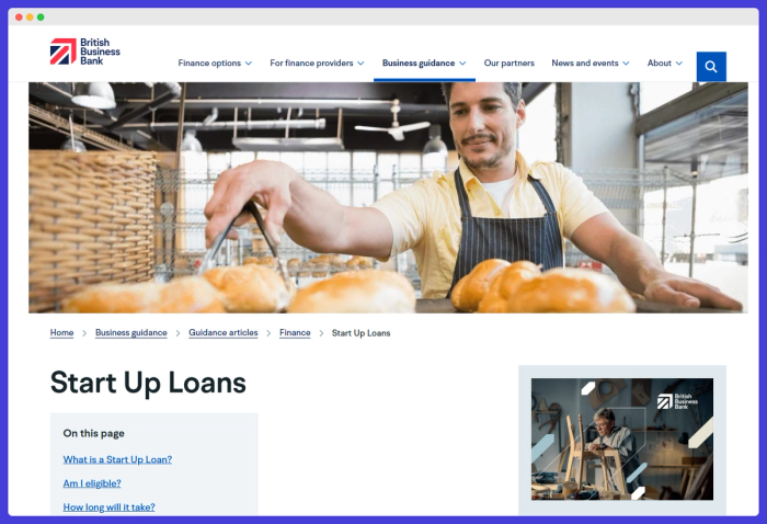 British Business Bank's homepage.