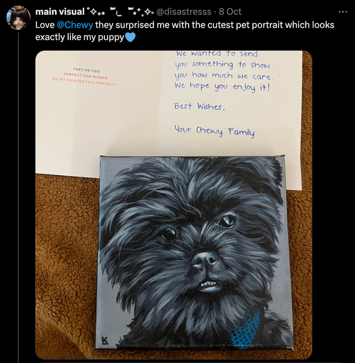 chewy social media thank you post
