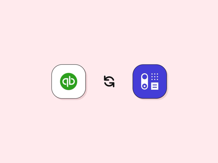 a qb and a switch icon on a pink background