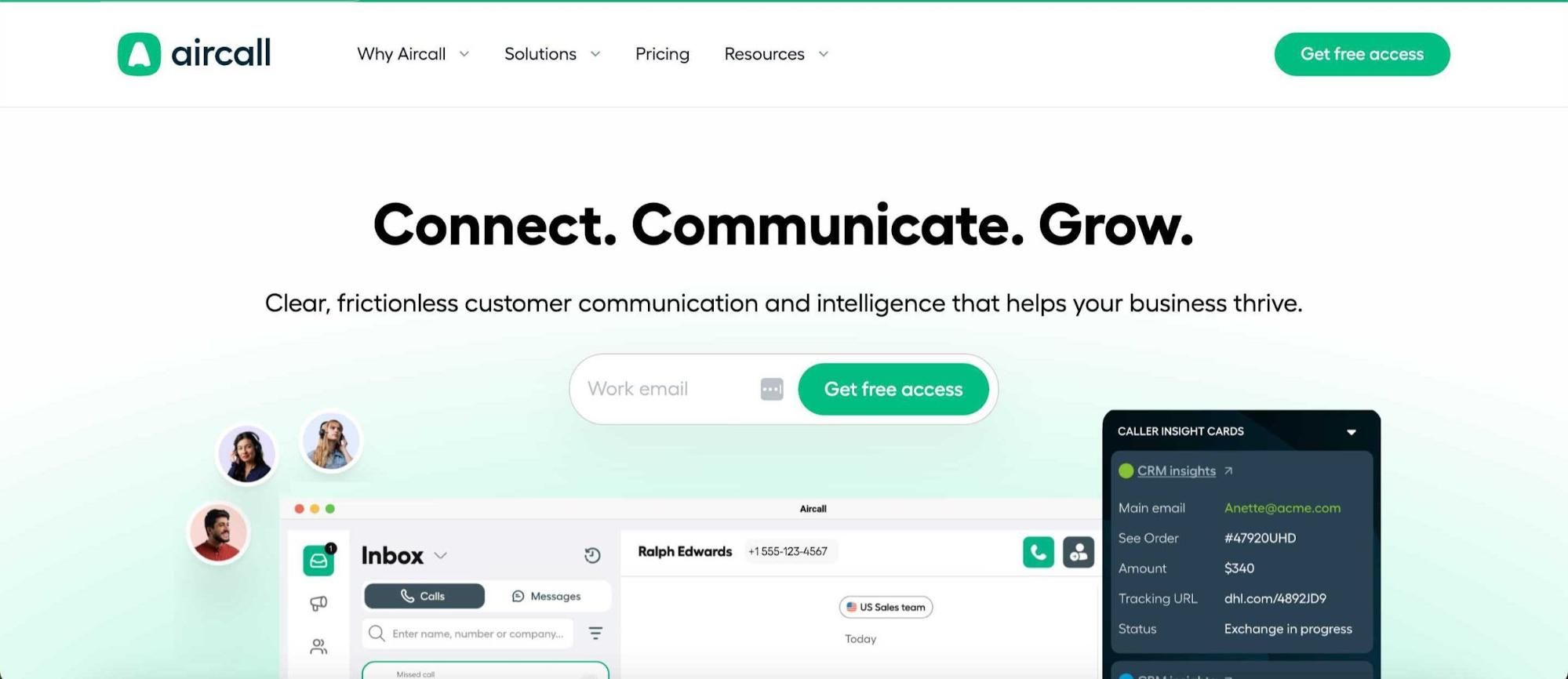 Sitio web de AirCall.