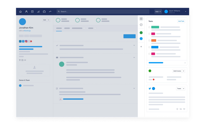 Right side of the records view showing the tasks sidebar