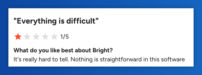 a review on a website that says " everything is difficult "