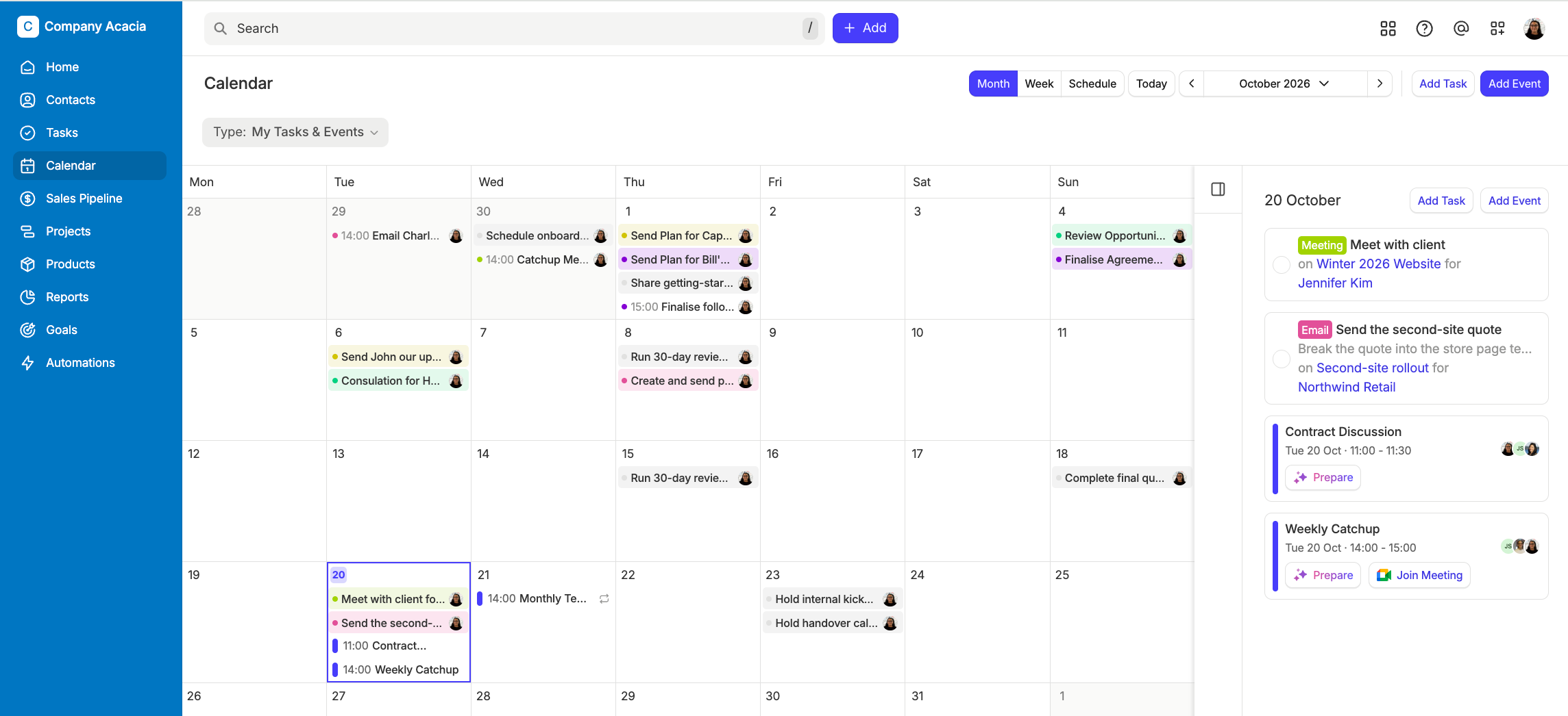 Veja os seus eventos do Google na vista de Calendário juntamente com as tarefas