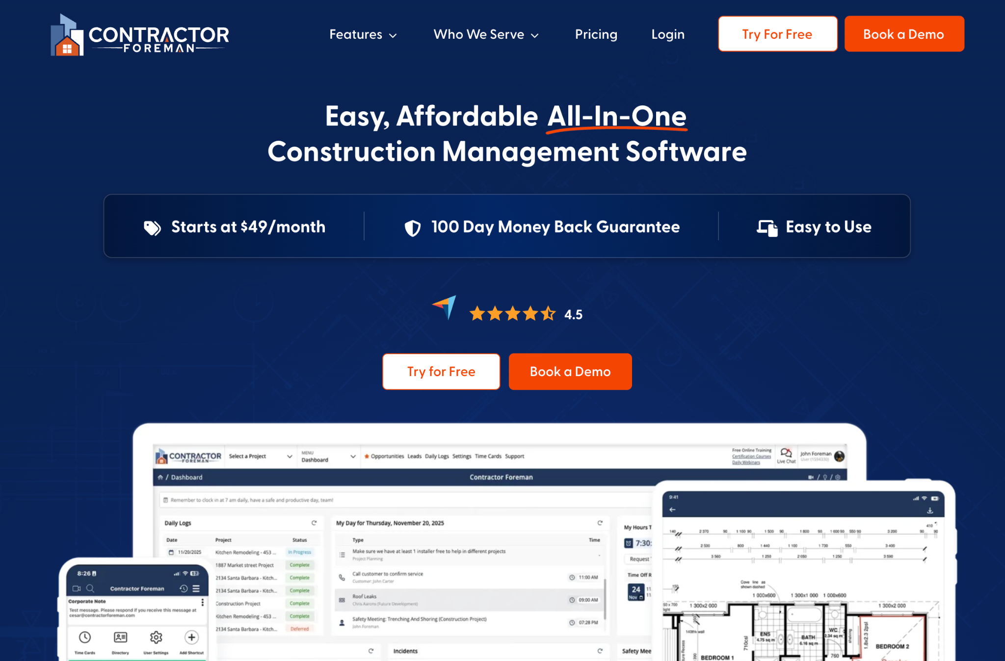 contractor foreman homepage