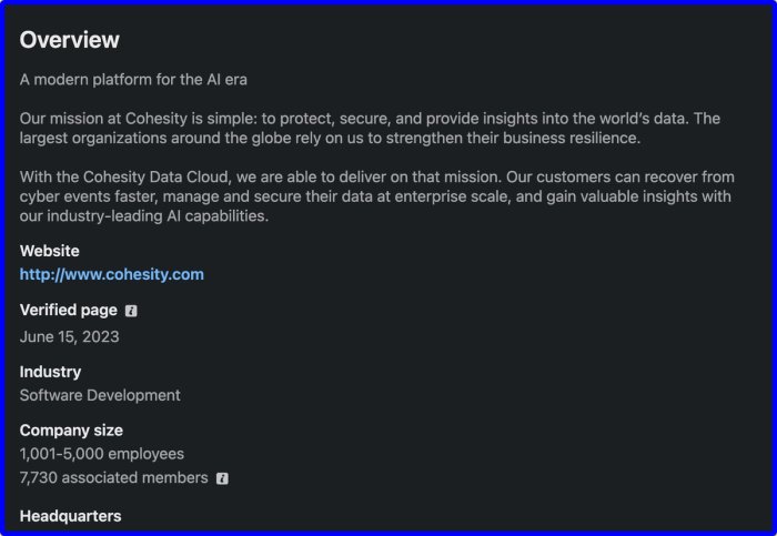 A black page with a blue border that says overview.