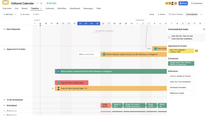 Asana workflow