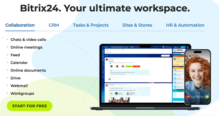 Landing page for bitrix24 your ultimate workspace