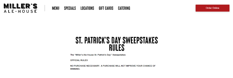 St patricks sweep stakes