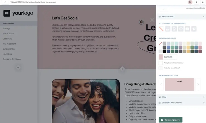 a screenshot of a website that says let 's get social