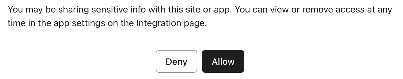 authorise klaviyo connection message to zapier with deny and allow options