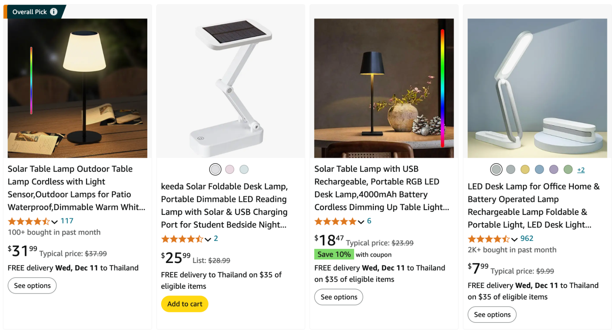 Four advertisements for solar table lamps as one of the client gift ideas.