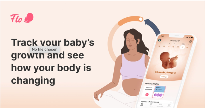 an advertisement for a pregnancy app that says track your baby 's growth and see how your body is changing