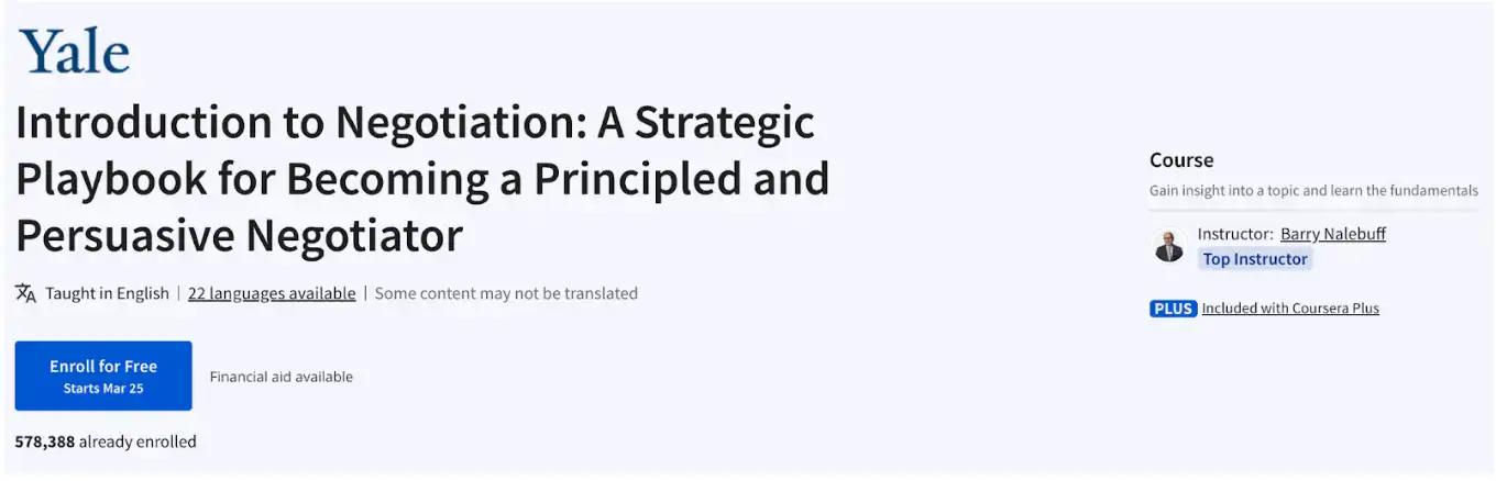 introduction to negotiation yale sales training