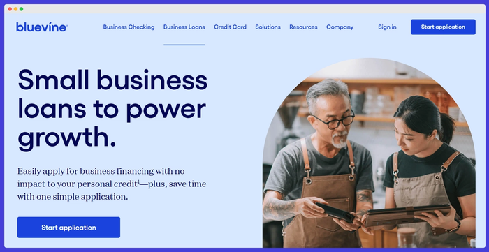 Bluevine's homepage.
