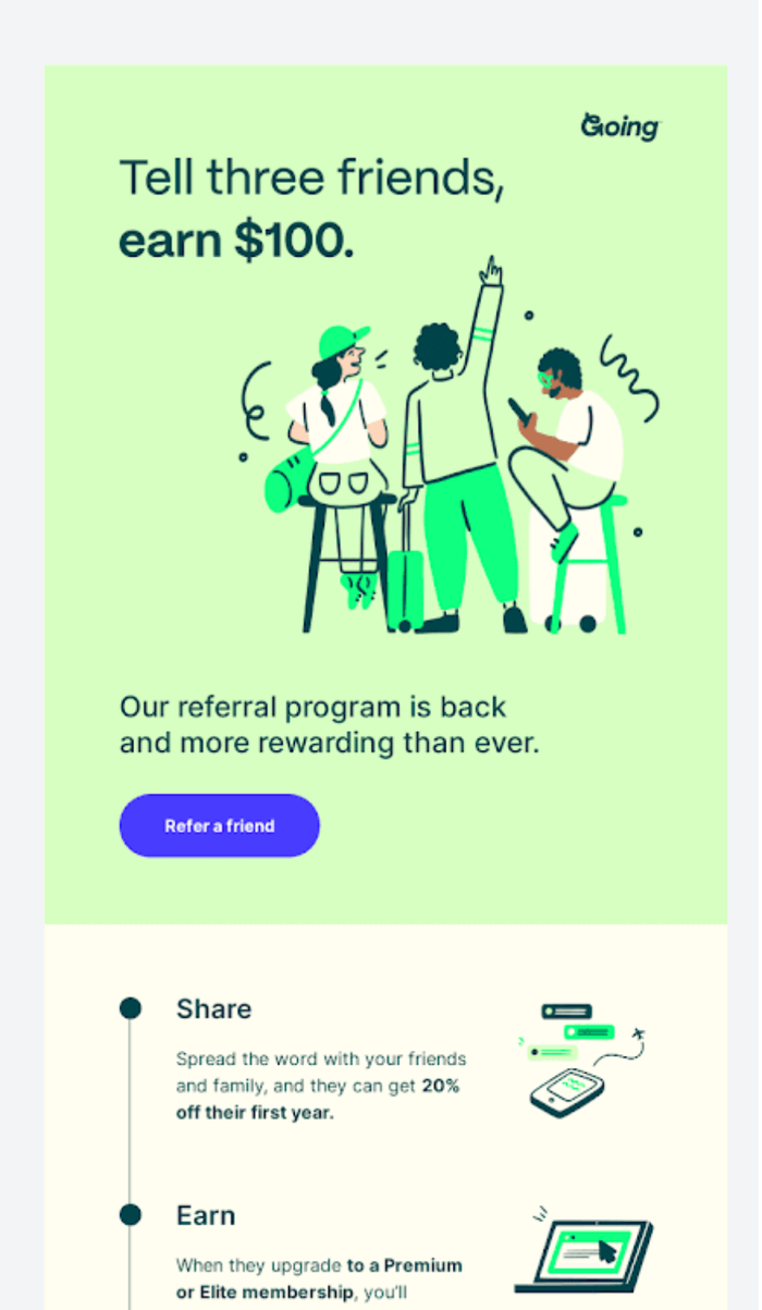 Going referral campaign