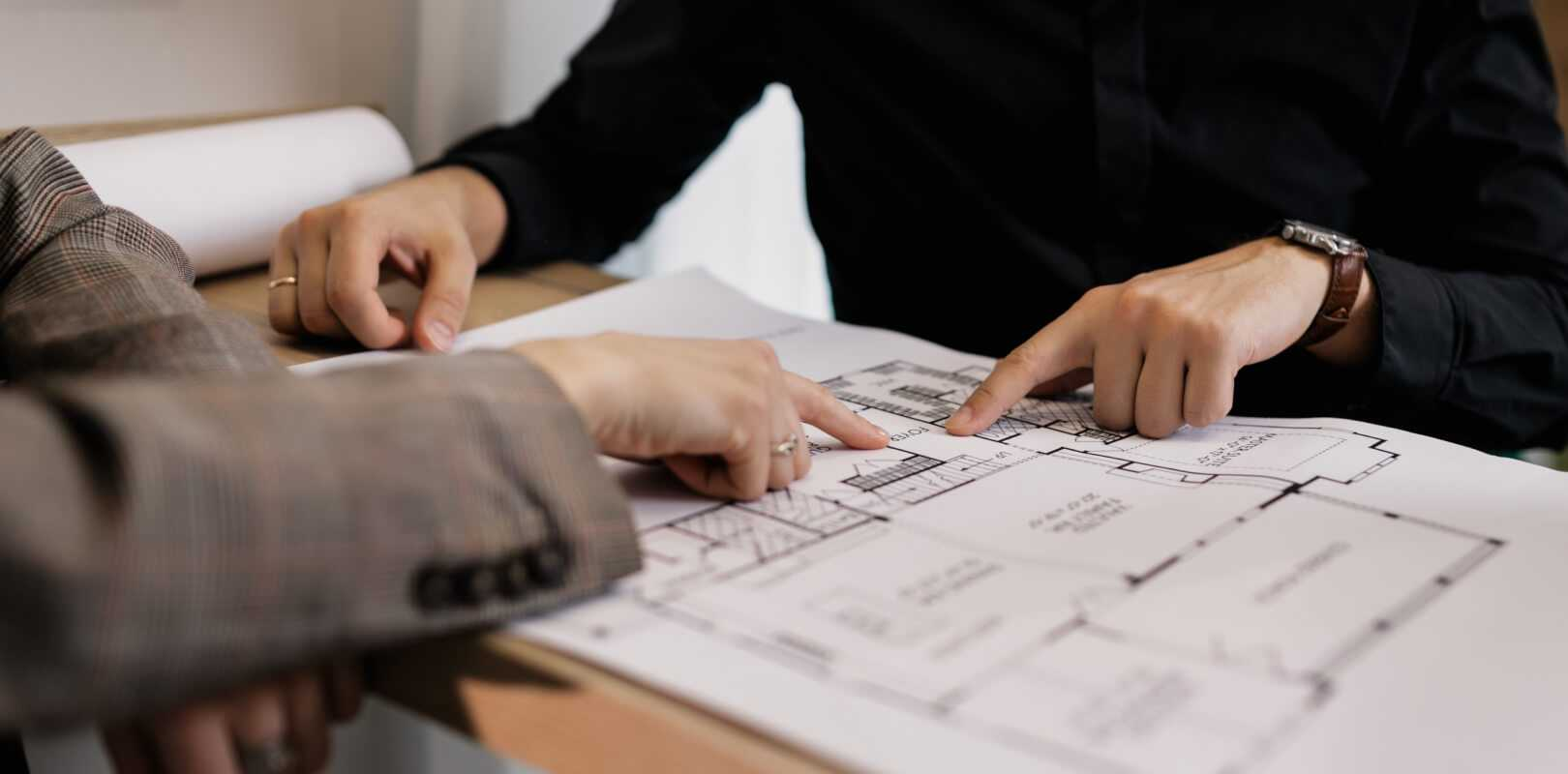 Two people looking at documents