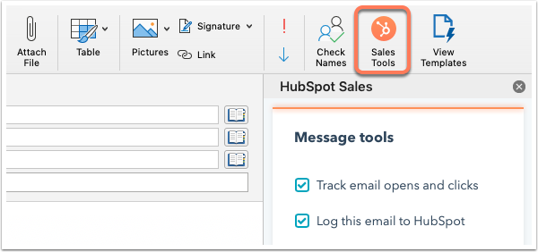 A screenshot inside Outlook shows the HubSpot integration