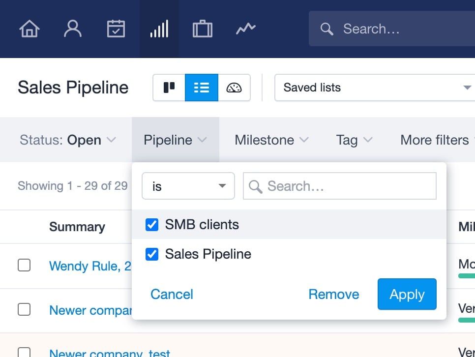 Filtrando seus pipelines