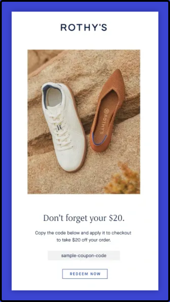 An advertisement for Rothy's shoes.