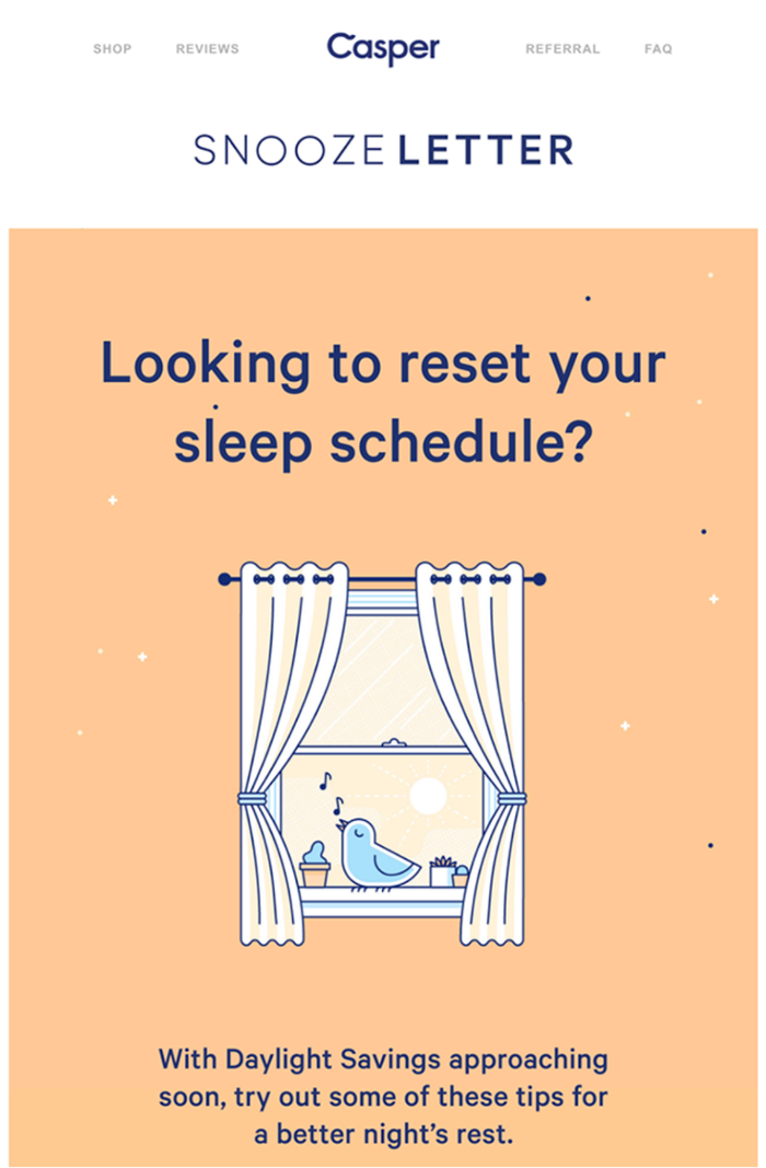 Casper snooze letter