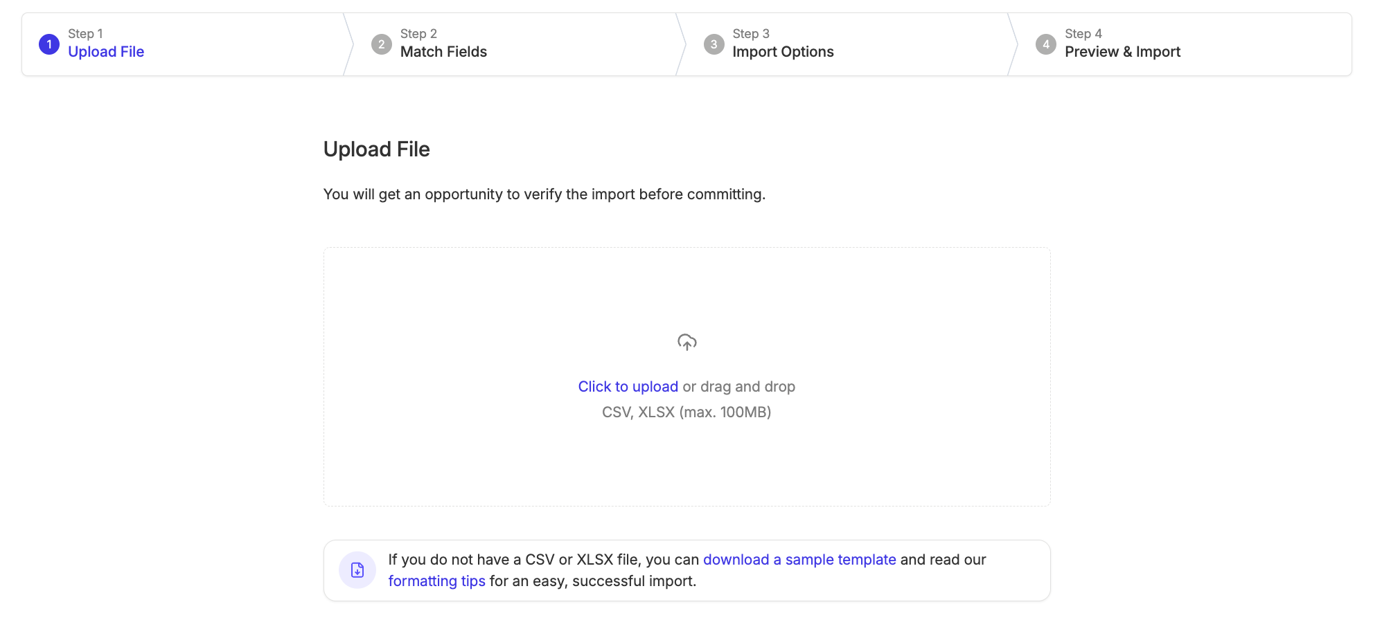 screenshot showing the button to upload/drag and drop file