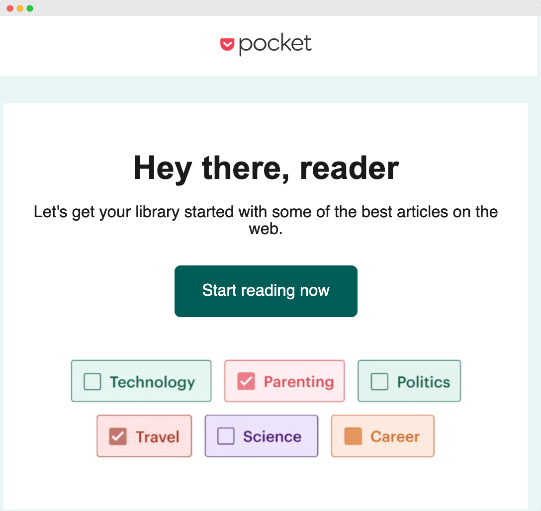 A page that says hey there reader on it.
