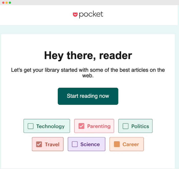 A page that says hey there reader on it.