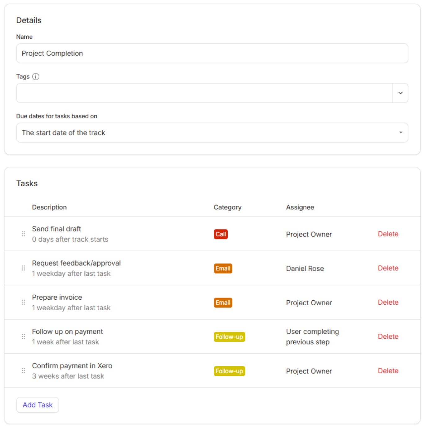 Capsule task templates