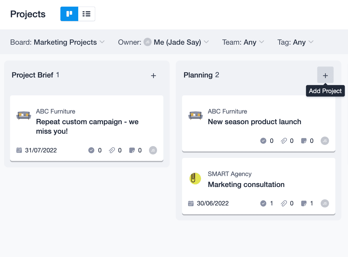 Adding Projects | Capsule CRM