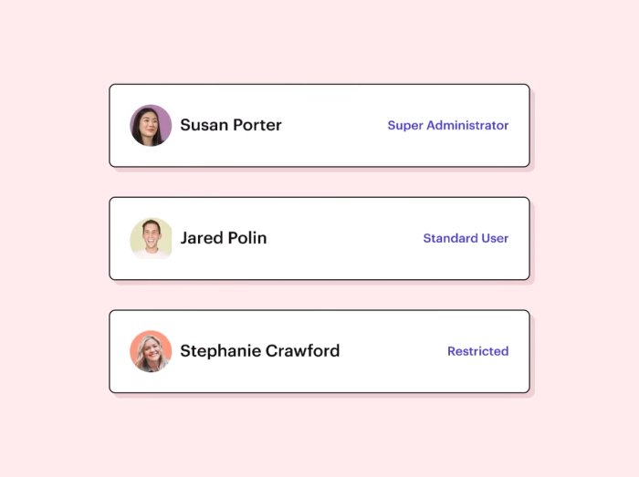 susan porter jared polin and stephanie crawford are shown on a pink background
