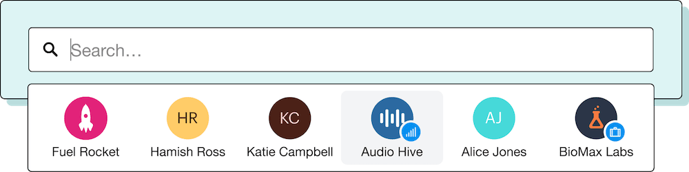 A search bar for better lead and client management.