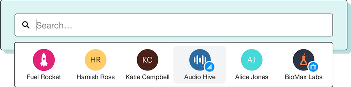 A search bar for better lead and client management.