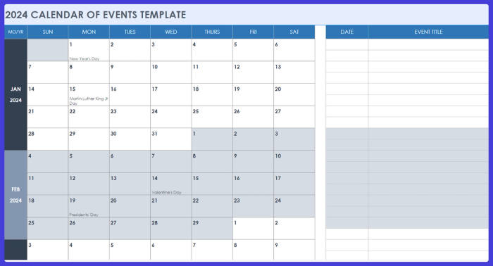 Event planning tracker Google Sheets template