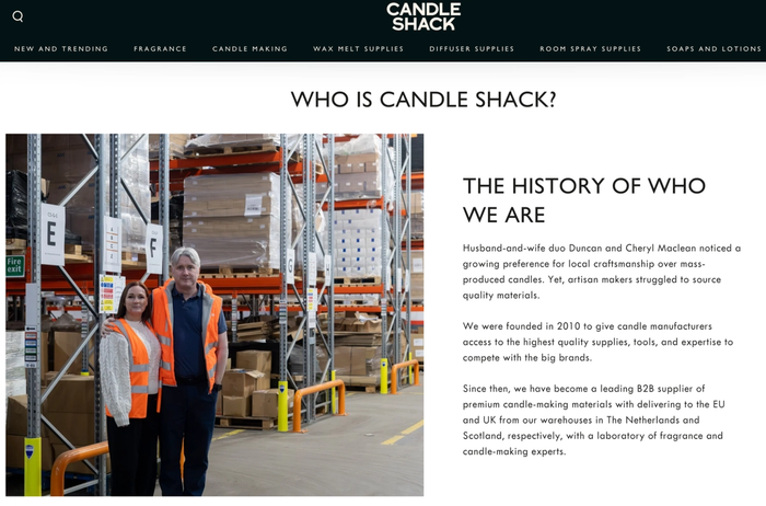 the website for candle shack