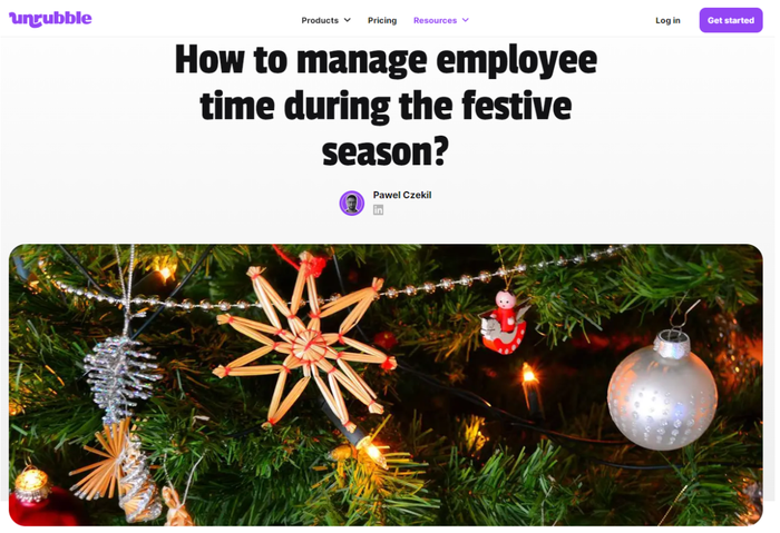 Unrubble's seasonal blog post