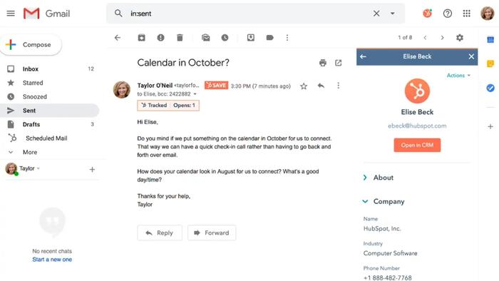 Gmail CRM integration Hubspot