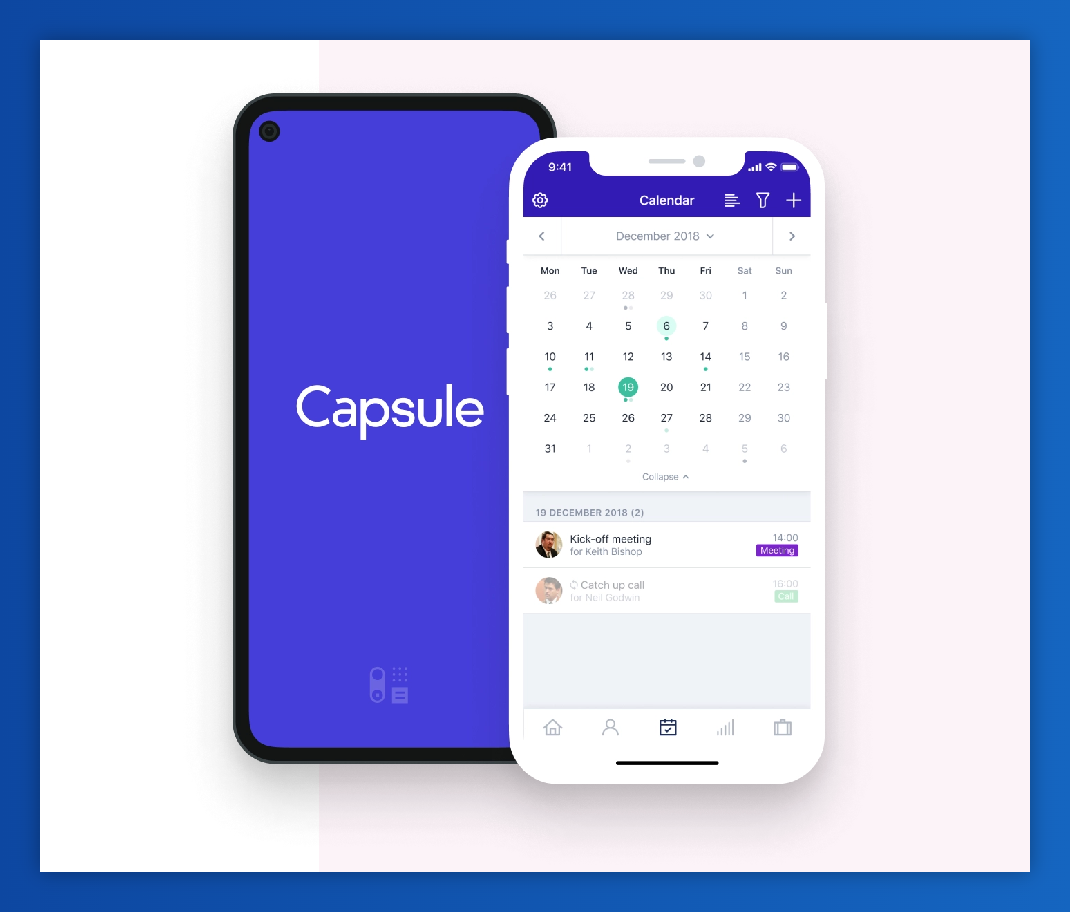 un teléfono con la palabra cápsula en él