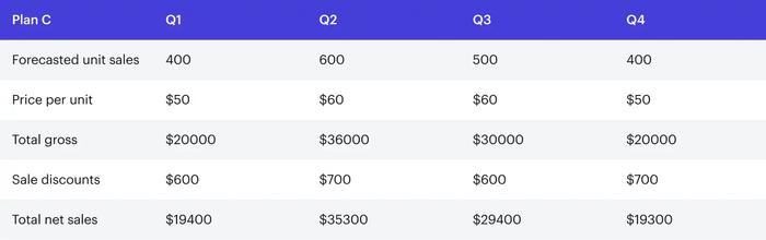 annual sales budget example
