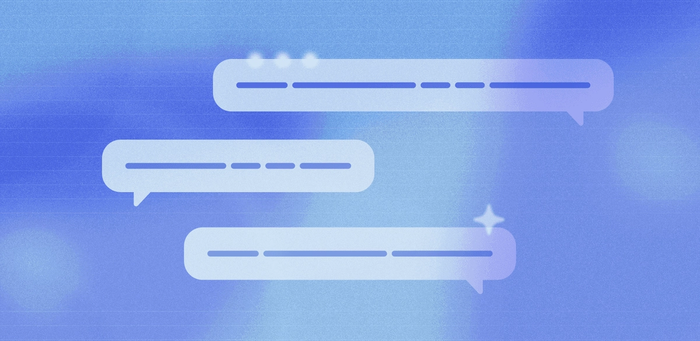Minimalist graphic showing messages
